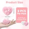 2Pcs Large Fluffy Dusting Heart Body for Face Powders, Ultra Soft Body Powders Puffs, Bodys Washable Reusable Makeup Puffs(White+Pink) view 2
