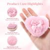 2Pcs Large Fluffy Dusting Heart Body for Face Powders, Ultra Soft Body Powders Puffs, Bodys Washable Reusable Makeup Puffs(White+Pink) view 3