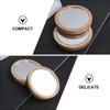 DECHOUS 2pcs Small Round Wood Makeup Mirror Set 7.5cm Pocket Compact Cosmetic Mirror Travel Portable Women Vanity with Beech and Nan Frames view 3