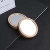 DECHOUS 2pcs Small Round Wood Makeup Mirror Set 7.5cm Pocket Compact Cosmetic Mirror Travel Portable Women Vanity with Beech and Nan Frames view 4