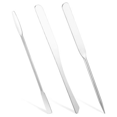 3Pcs Makeup Spatula Metal, Cosmetic Spatula Double-Edged, Assorted Styles Spatula for Foundation & Face Cream Even Application