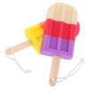 Healeved 2 Pcs Colorful Ice Cream Shape Bath Sponges Scrubber, Soft Body Wash Sponge Set with Puff for Shower and Bath Cleaning (Pink Purple + Orange Yellow) view 1