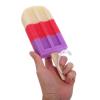 Healeved 2 Pcs Colorful Ice Cream Shape Bath Sponges Scrubber, Soft Body Wash Sponge Set with Puff for Shower and Bath Cleaning (Pink Purple + Orange Yellow) view 3