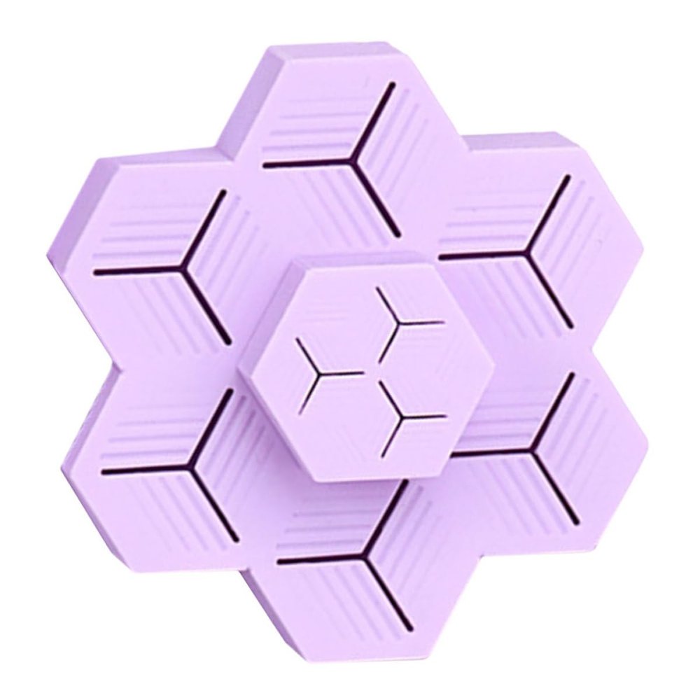HINTRMENT Silicone Lipstick Organizer Display Stand Small Desktop Cosmetics Storage Holder Purple 10x9.5x4cm Vertical Lipstick Box for Makeup Brush Portable Cosmetics Organizer for Vanity