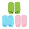 TOVINANNA 3 Pairs Moisturizing Foot Care Socks Cotton Blend with Non-Slip Dots for Salon Use, Foot Skin Hydration and Crack Prevention, One Size Fits, Pink Green Blue view 1