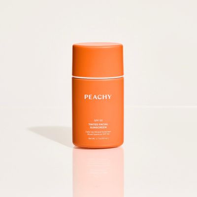 Peachy Tinted Facial Sunscreen SPF 50 | Broad Spectrum Sunscreen | Daily Light-Weight Tinted Sun Protection | With Niacinamide and Natural Glow | Zinc Oxide Mineral Sunscreen