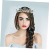 SILENRADAWN Baroque Bridal Tiara Crown Green Rhinestones Gold Base, Wedding Hair Accessories Headband for Brides and Birthday Party Decorations view 4