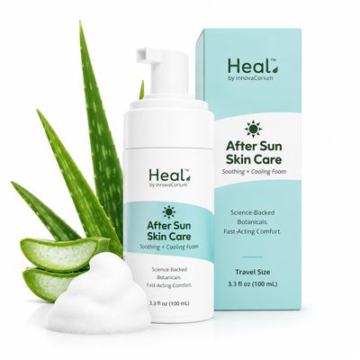 Heal After Sun Lotion with Aloe Vera, Sunburn Relief, Travel Size 3.3 oz