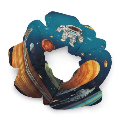 Outer Space Rocket Astronaut Satin Scrunchies for Women Hair Ties Soft Satin Hair Scrunchies No Crease Frizz-Free Gentle Elastic Hair Bands Stylish Hair Accessories Decor&Gifts