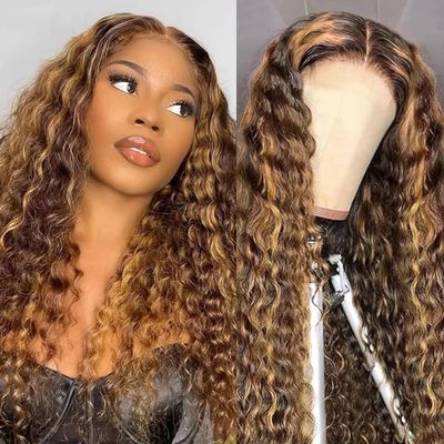 30Inch 13x4 Highlight Water Wave HD Lace Front Wigs Human Hair 180 Density