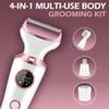 Electric Razor for Women, 4-in-1 Bikini Trimmer & Body Shaver for Face, Legs, Underarms, Pubic Hair, Rechargeable Wet/Dry Painless Hair Removal with LED Light & Travel Lock view 3