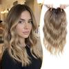 Ms Taj Hair Toppers for Women, 16 Inch Synthetic Blonde Hair Topper, 6.5''x6.5'' Wiglet Hairpiece Adds Volume(Brown Blonde with Dark Roots) view 1