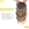 Ms Taj Hair Toppers for Women, 16 Inch Synthetic Blonde Hair Topper, 6.5''x6.5'' Wiglet Hairpiece Adds Volume(Brown Blonde with Dark Roots) view 3