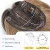 Ms Taj Hair Toppers for Women, 16 Inch Synthetic Blonde Hair Topper, 6.5''x6.5'' Wiglet Hairpiece Adds Volume(Brown Blonde with Dark Roots) view 4