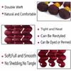 Body Wave Human Hair Bundles Burgundy 1 Bundle 99J# 12 Inch Human Hair Extension Single 100g Color Dark Burgundy Unprocessed Brazilian Virgin Hair Double Weft view 2