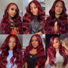 Body Wave Human Hair Bundles Burgundy 1 Bundle 99J# 12 Inch Human Hair Extension Single 100g Color Dark Burgundy Unprocessed Brazilian Virgin Hair Double Weft view 3