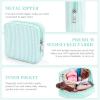 8 Pcs Seersucker Makeup Bag for Purse Cute Zippered Pouches,Lakeblue,Mini view 4
