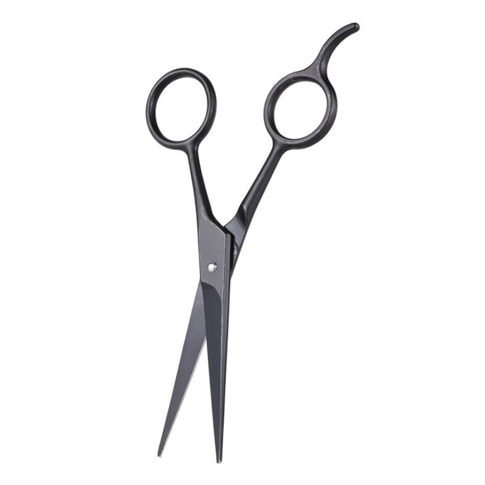 TEHAUX Stainless Steel Beard and Eyebrow Scissors Black, Precision Grooming Accessory for Mens Facial Hair Care, Sturdy Mustache Trimming Tool for Daily Use