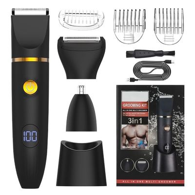 3 in 1 Electric Body Hair Trimmer for Men (Black)