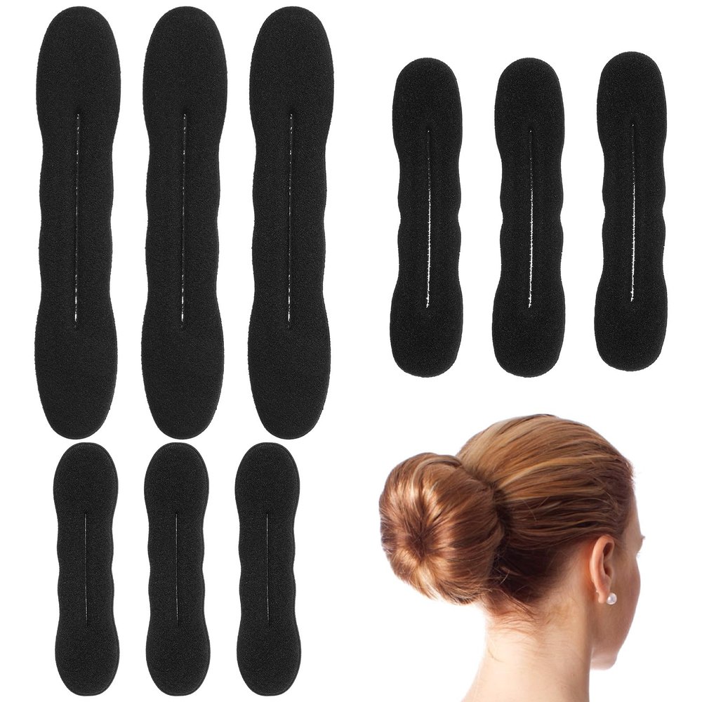 9Pcs Hair Bun Maker Sponge Foam Shaper Magic Snap Roll Sponge Curler Clips Easy Bun Twister Donut Maker Hairs Updo Styling Accessories for Women Ballet French Twist Thin Curly Straight Wavy