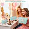 ARIVOY 3 PCS Initial Makeup Bags for Women - Cosmetic Bag for Travel Toiletry Personalized Cute Makeup Pouch Birthday Gifts for Grilfriend Wife Moms Bridesmaid Retirement Travel Gifts - Green L view 3