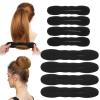 8Pcs Hair Bun Maker for Women Foam Sponge Shaper Magic Snap Roll Sponge Curler Clips Easy Bun Twister Donut Maker Hairs Updo Styling Accessories for Ballet French Twist(Black) view 1