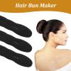 8Pcs Hair Bun Maker for Women Foam Sponge Shaper Magic Snap Roll Sponge Curler Clips Easy Bun Twister Donut Maker Hairs Updo Styling Accessories for Ballet French Twist(Black) view 3