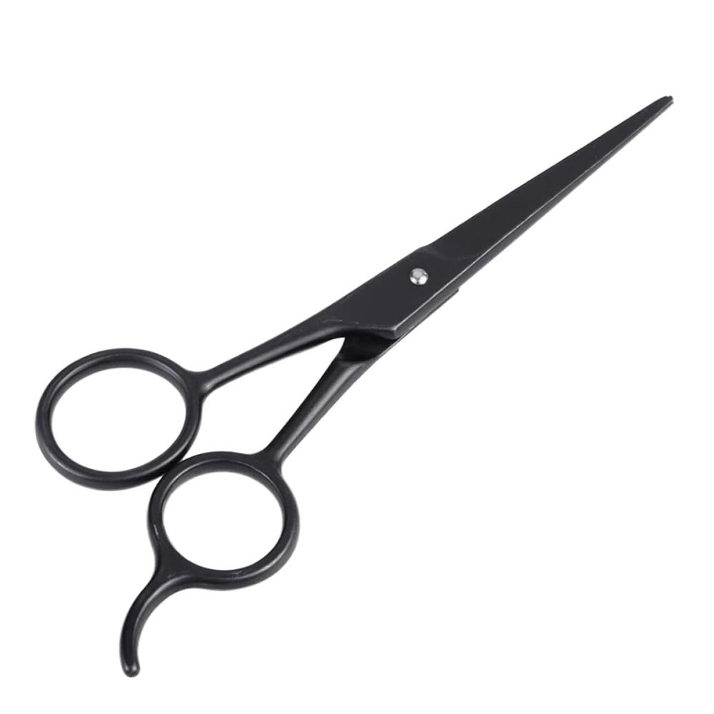 Beaupretty Stainless Steel Beard Scissors and Eyebrow Trimming Scissors Black for Men Facial Hair Grooming and Mustache Care Daily Use