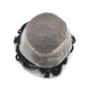 Right Hair Afro Toupee for Black Men Durable Afro Welded Mono Black Men Hair Piece Poly Hair System for Black Men8X10-25MM-120% medium light to medium density1# JET BLACK view 3