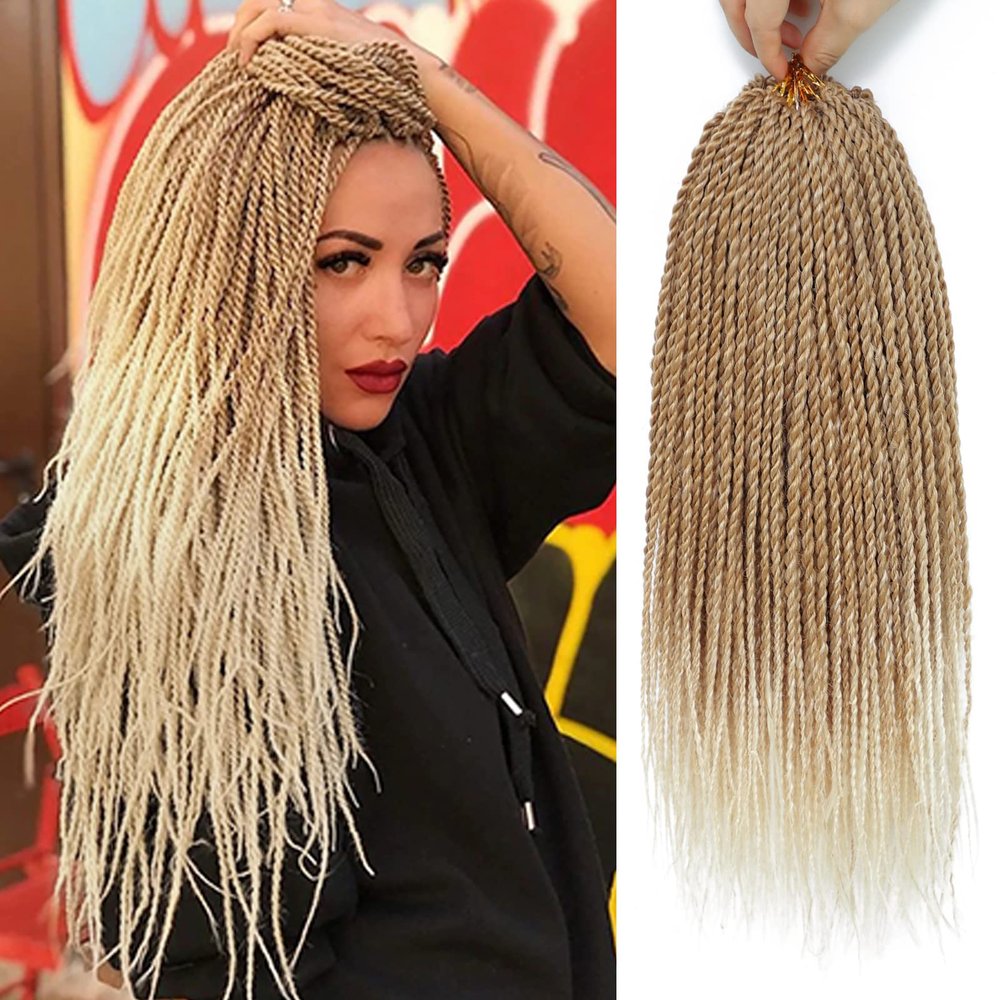 NAYOO Senegalese Twist Crochet Hair - 8 Packs 12 Inch Short Crochet Hair For Black Women, 30 Strands/Pack Small Twist Crochet Hair Hot Water Setting, Crochet Twist Braids Hair