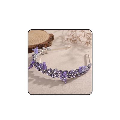 Rumtock Violet Crystal Butterflies Headpiece for Wedding Brides Women Hair Jewelry Handmade Hair Accessories (Violet)
