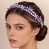 Rumtock Violet Crystal Butterflies Headpiece for Wedding Brides Women Hair Jewelry Handmade Hair Accessories (Violet) view 2