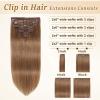 Chestnut Brown Hair Extensions Real Human Hair Clip Ins for Women 16inch view 3