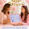 ARIVOY 3 PCS Initial Makeup Bags for Women - Cosmetic Bag for Travel Toiletry Personalized Cute Makeup Pouch Birthday Gifts for Grilfriend Wife Moms Bridesmaid Retirement Travel Gifts - Blue Z view 4