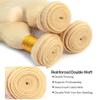 220g Blonde Bundles Human Hair 613 Body Wave Bundles 16 16 inch AuokMar Double Weft 2 Bundle 8A Grade 613 Blonde Body Wave Bundle Human Hair Extensions view 4