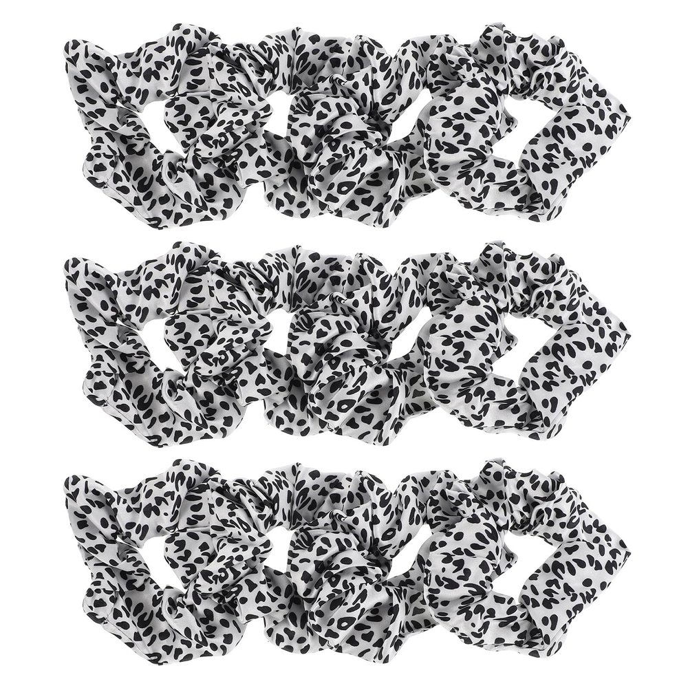 NUSITOU 20pcs Cow Print Hair Ties Scrunchies Medium Size Black White Fabric Elastic Bands for Women Ponytail Holders Hair Accessories