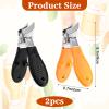 2 PCS Wide Jaw Opening Toenail Clippers Anti-Splash Slanted Nail Clipper Beak Beveled Nail Clippers Stainless Steel Angled Head Toe Clipper Long Handle Ingrown Curved Toe Trimmer for Women Men view 2