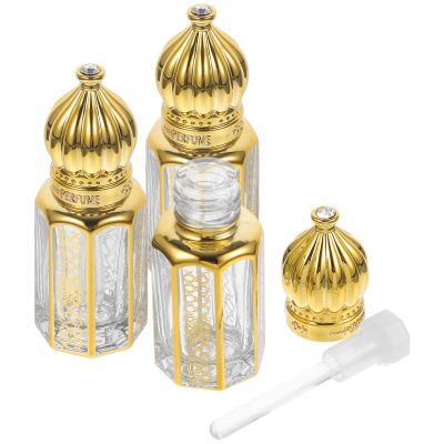 FESTFENDS 3pcs 3ml Glass Roller Bottles with Dropper for Perfume