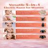 7D Electric Razor for Women 5 in 1 Wet Dry Rechargeable Women's Electric Shaver, Bikini Trimmer & Facial Hair Remover for Legs, Arms, Face, Underarms, Cordless Painless Hair Removal Kit view 4