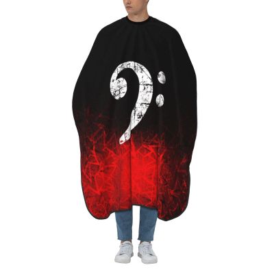 Music Bass Clef Vintage Gift Barber Cape for Men Salon Hair Cutting Cape Professional Haircut Capes with Adjustable Elastic Neckline 55" x 66"