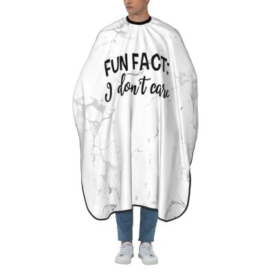 Fun Fact I Don't Care Gift Barber Cape for Men Salon Hair Cutting Cape Professional Haircut Capes with Adjustable Elastic Neckline 55" x 66"