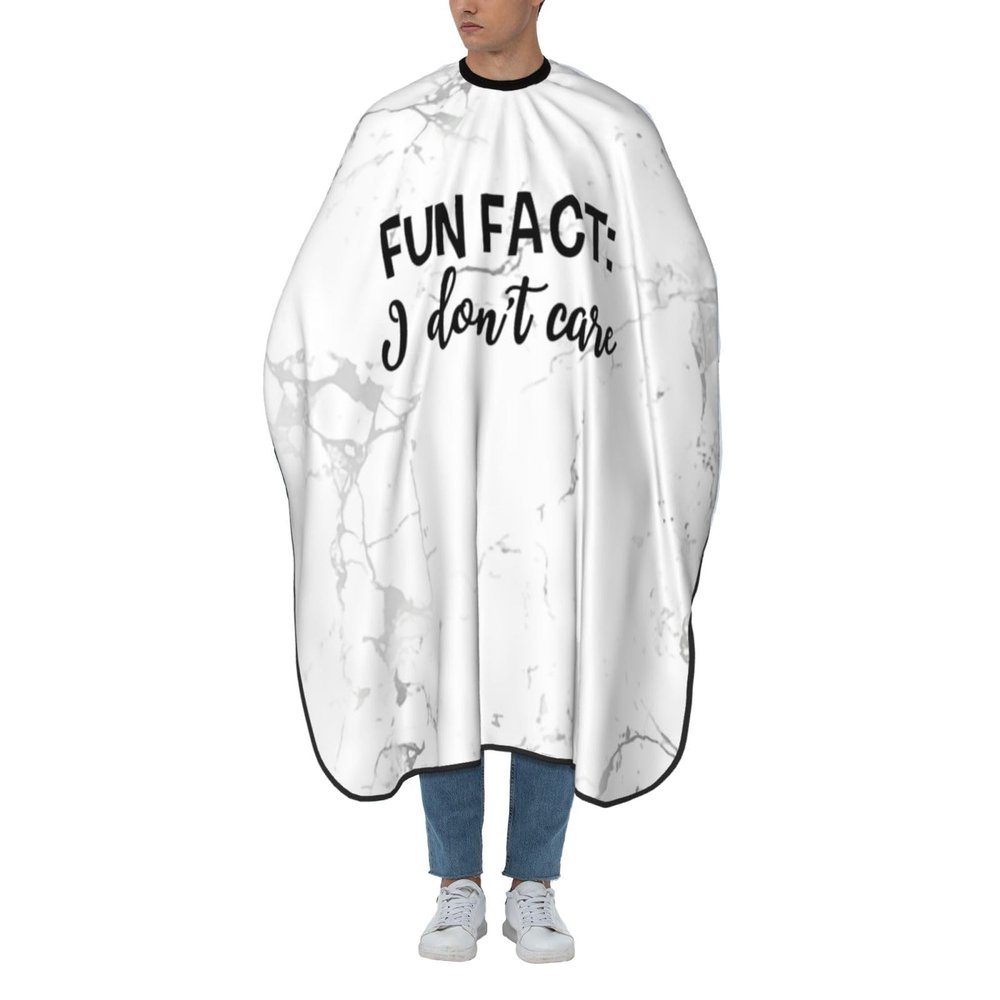 Fun Fact I Don't Care Gift Barber Cape for Men Salon Hair Cutting Cape Professional Haircut Capes with Adjustable Elastic Neckline 55" x 66"
