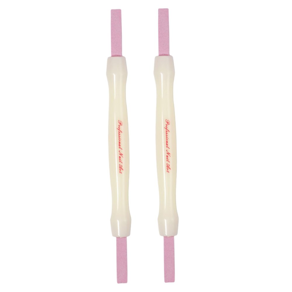 2-Pack Ceramic Cuticle Remover Pen, Double-Sided Cuticle Pusher and Buffer with Ergonomic Handle for Smooth Nail Care