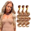 310g #613 Blonde Bundles Human Hair 613 Body Wave 3 Bundles 30 30 30 inch CnumGunm Brazilian 8A Remy Hair Light Brown Bundle view 1