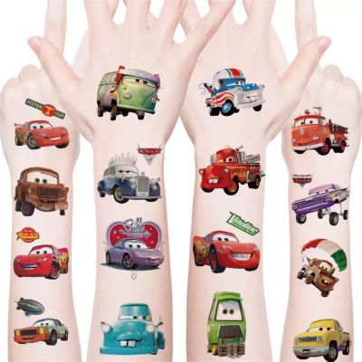 20Pcs Cartoon Cars Temporary Tattoos Birthday Themed Party Supplies Decoration Favors Cartoon Cute Waterproof Sticker for Kids Boys Home Activity Class Prizes Christmas Rewards (Car)
