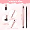 10 PCS Eyeshadow Smudge Brush Double Ended Makeup Brushes for Blending and Shading Small Soft Pointed Foundation Applicator for Concealer Eyeliner Crease (Rose Gold, Black) view 2