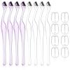 8 PCS Eyebrow Razor for Women, Portable Mini Eyebrow Razor Trimmer Facial Face Shaver Lip Hair Remover with Precision Cover, Small Shaving Removal Tool for Women Makeup Face Care Tools (Clear, Purple) view 1