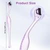 8 PCS Eyebrow Razor for Women, Portable Mini Eyebrow Razor Trimmer Facial Face Shaver Lip Hair Remover with Precision Cover, Small Shaving Removal Tool for Women Makeup Face Care Tools (Clear, Purple) view 2