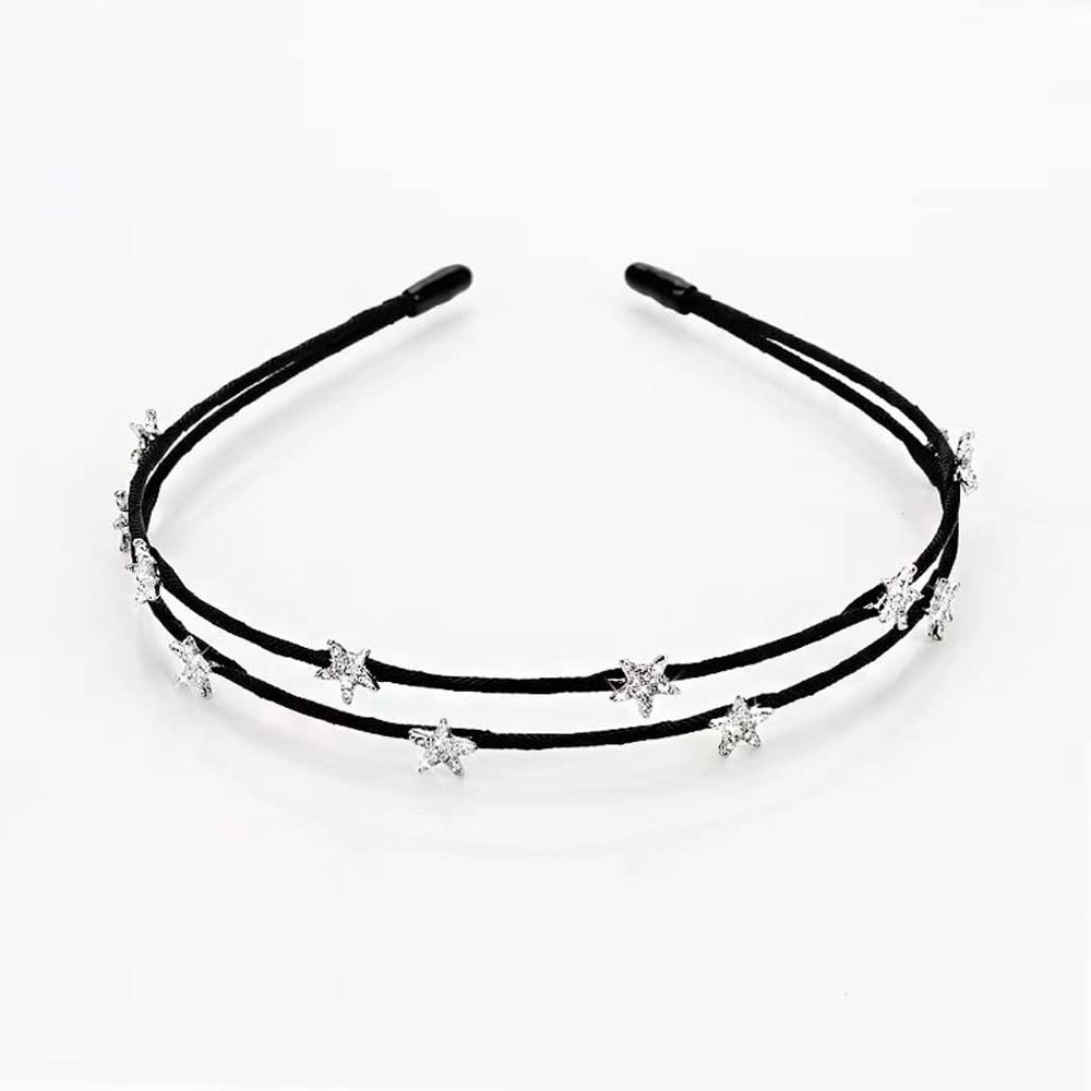 UOHLCX HBJWOV Double-layer Star Headband Women's All-match Going Out Hair Clip Accessories