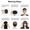 FARIDRUN Traditional Chinese-style Hanfu hair bun set with green hair accessories, pre-styled black synthetic hairpieces, suitable for women, complete ancient Chinese hairstyle for cosplay and Hanfu view 3